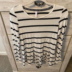 Black and White Striped Top